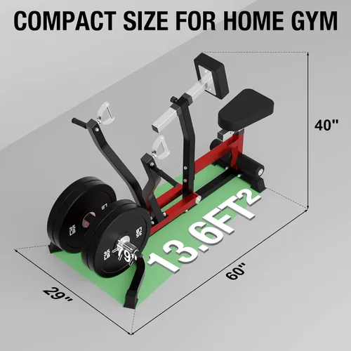 Vista 7 de Mikolo Máquina de remo sentada con placa para gimnasio en casa, capacidad de 400 libras, brazos independientes y asiento ajustable