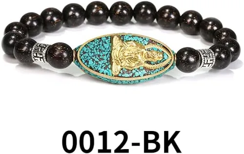 Vista 3 de Pulseras de cuentas de sándalo de 0315in pulseras elásticas turquesa para parejas pulseras elásticas de moda