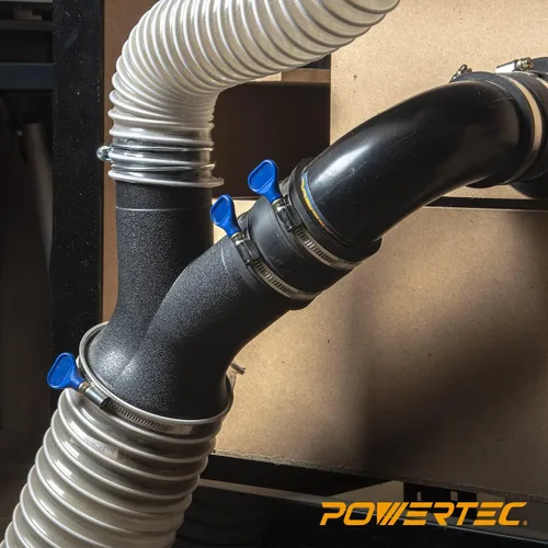 Vista 8 de POWERTEC 70337 Manguito Flexible de Control de Polvo de 2-1/2" con Abrazaderas de Manguera de Llave Ajustable, Acoplador de Manguito de Goma