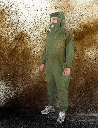Vista 7 de ZASCHMOY - Traje de chorro de arena con capucha protectora para construcción naval de hierro fundido