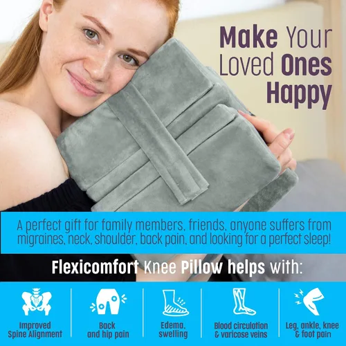 Vista 6 de Almohada gruesa extra firme para las rodillas que duermen de lado, almohada de espuma viscoelástica para cadera, espalda y rodilla, cojín grande
