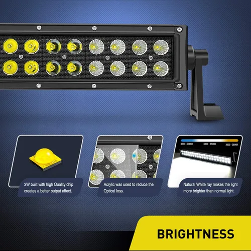 Vista 3 de Nilight Barra de luz LED de 22 pulgadas, 120 W, combo de luces de conducción de 12 V, interruptor basculante de 5 pines, kit de arnés de cableado