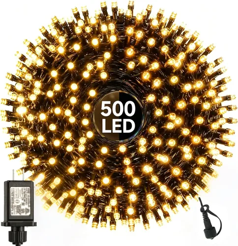Vista 11 de Haili - Guirnalda de 105 pies de longitud y 300 luces LED para árbol de Navidad al aire libre, impermeables, con certificación UL, 8 modos de Varios