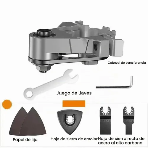 Vista 4 de Gonetre Convertidor de amoladora angular de acero de tungsteno – Kit adaptador de herramienta oscilante con cuchillas para roscas M10 – Accesorios