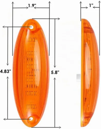 Vista 5 de 5 piezas de lentes ámbar con 6 LED ámbar, luces marcadoras de cabina de techo superior, luces de circulación, ensamblajes de luz marcadora