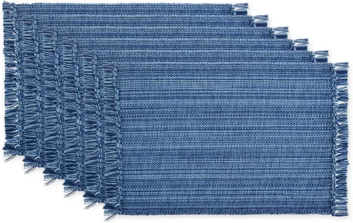 Vista 31 de DII - Colección de mesa jaspeado, juego de manteles individuales, 3x19 pulgadas, albaricoque, 6 piezas