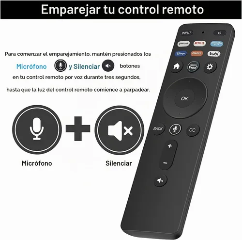 Vista 3 de Parte OEM: control remoto de TV XRT260 compatible con Vizio V505-J09 y M65Q6-J09