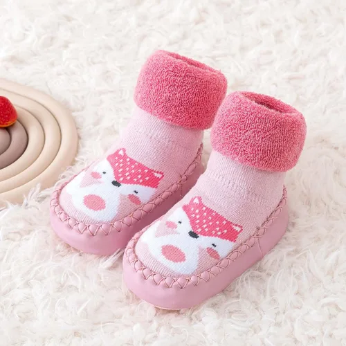Vista 2 de Zapatillas de deporte para niños pequeños, zapatos de fondo plano antideslizantes, zapatos cálidos y cómodos para niñas pequeñas