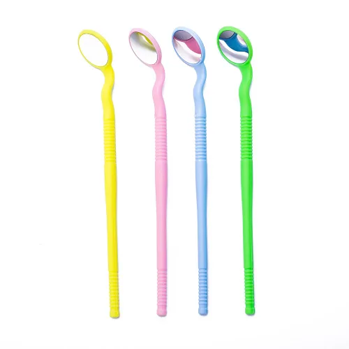 Vista 6 de Easyinsmile Espejo bucal dental autoclavable anti niebla para inspección dental dental de plástico espejos dentales para dientes orales (verde)