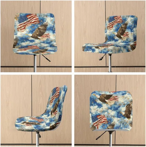 Vista 6 de American Eagle - Juego de 2 fundas para taburetes de bar para sillas de comedor, impermeables, antideslizantes, tamaño universal