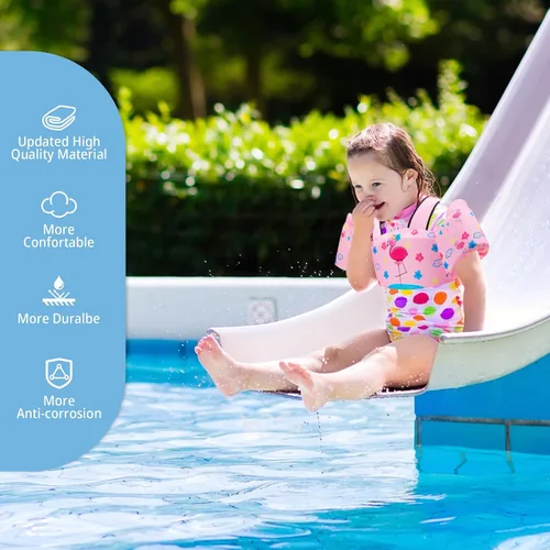 Vista 5 de Chaleco de natación para niños para aprender a entrenar la natación, flotadores para niños con arnés de hombro y alas de brazo para niños y niñas