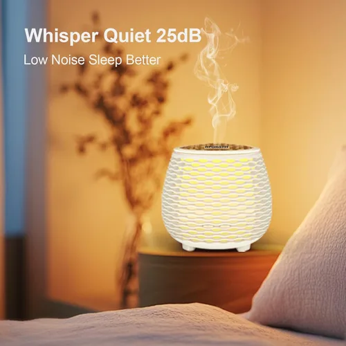 Vista 7 de Paquete de 2 difusores esenciales de trabajo silencioso de 4.7 fl oz de 4.7 fl oz de 25 dB, difusor de aromaterapia, humidificador de niebla fría