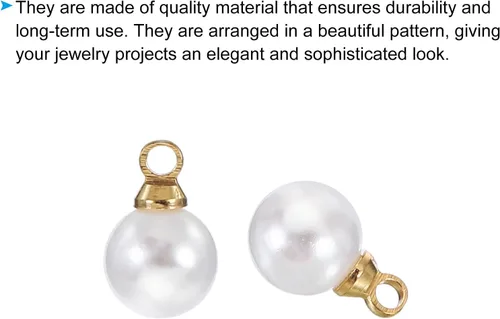 Vista 5 de PATIKIL 100 cuentas de perlas de perlas de imitación para hacer joyas, pulseras, aretes, collar, Navidad