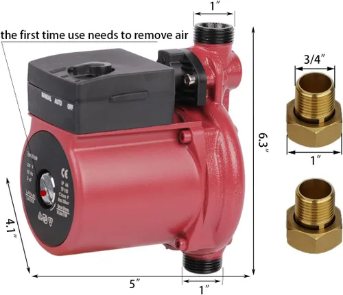Vista 2 de Bomba de refuerzo de presión de agua Bomba circuladora Bomba de recirculación automática de agua caliente 115V/60Hz Bomba de refuerzo de presión