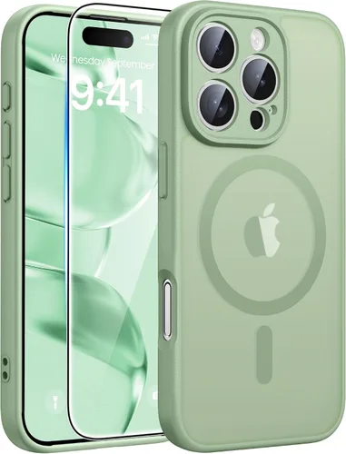 Vista 288 de FNTCASE - Funda para iPhone 16 Pro: magnética, mate, translúcida, de grado militar, protectora contra caídas, resistente, fina, duradera y a prueba