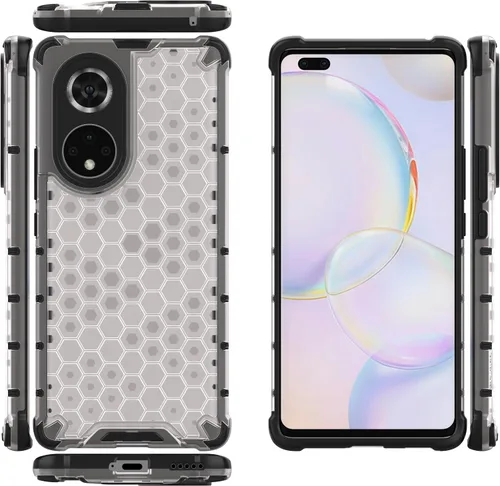 Vista 108 de Pzwoxukhov Funda compatible con Huawei Nova 3i, compatible con Huawei P Smart+ 2018 Honeycomb Anti-Drop Shock-Absorbing Case Negro