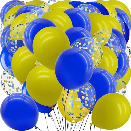 Vista 12 de Globos verdes con globos de confeti, globos de látex de 12 pulgadas, 80 piezas para decoración de bodas, cumpleaños, baby shower, fiestas