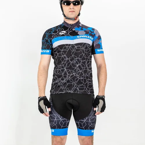 Vista 6 de Sponeed, suéter de ciclismo, mallas cortas con almohadilla, respirable, ciclismo, hombres.