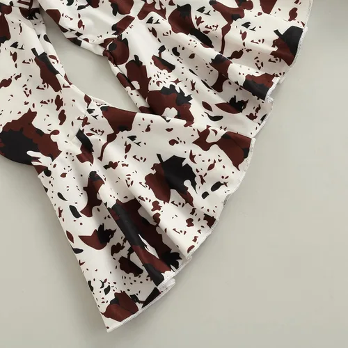 Vista 35 de Kaipiclos Ropa occidental para bebé niña, con lindo estampado con volantes, manga larga, pantalones para otoño e invierno, trajes de vaquera