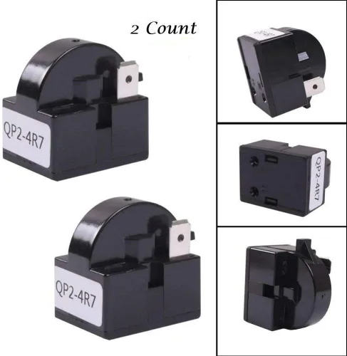 Vista 2 de AKOAK 2 unids/pack QP2-4R7 4.7 Ohm 1 Pin refrigerador PTC Starter Relay Negro