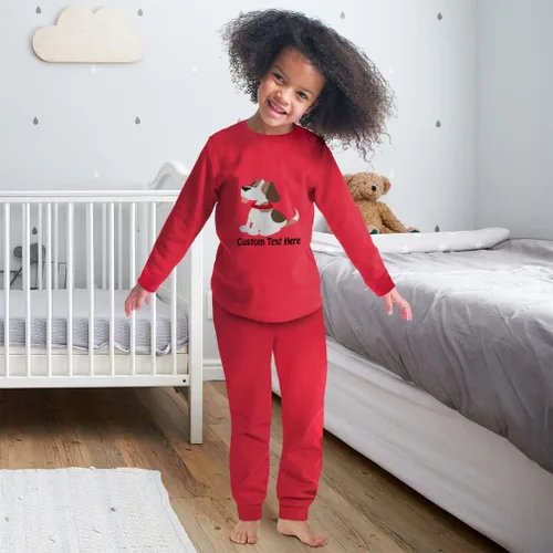Vista 6 de Pijamas de algodón personalizadas para niños y niñas, estilo Beagle C, amantes de los perros, ajuste cómodo