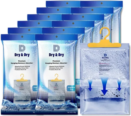 Vista 10 de Dry & Dry Deshumidificadores absorbentes de humedad prémium para el hogar, sótano, dormitorio, pequeños deshumidificadores – absorbentes de humedad