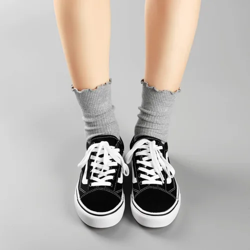 Vista 12 de Mcool Mary Calcetines para mujer, con volantes, estilo casual, transpirables, de punto, de algodón, con volantes, paquete de 6