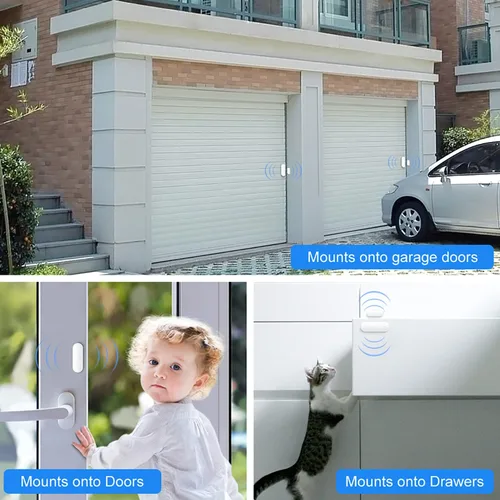 Vista 6 de Sensor de puerta WiFi: detectores inteligentes de puerta abierta/cerrada, sensor de ventana inalámbrico con alerta de notificación de aplicación