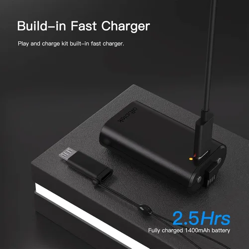 Vista 3 de Paquete de 2 baterías recargables para Xbox SXOneElite Controller Xbox Series XS accesorios de juego con cargador rápido y cable de carga USB-C