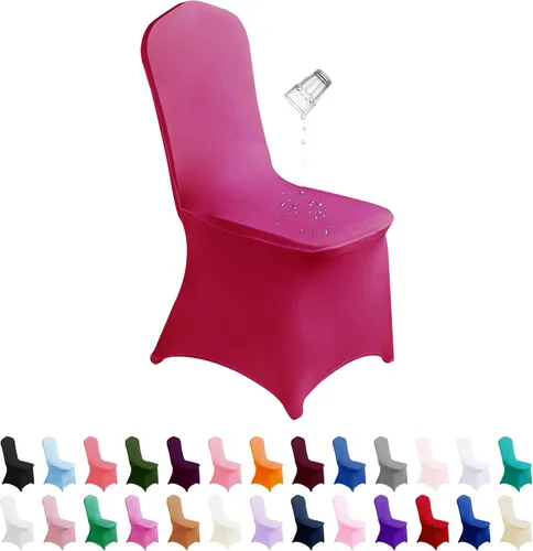 Vista 20 de SUPERO Funda impermeable de poliéster y elastano para silla (100 unidades, color negro) - Fundas elásticas para sillas de comedor, protector