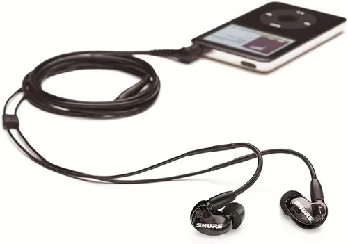 Vista 4 de Monitor SHURE SE215 Live Sound, Negro Professional in-ear monitors with deep bass, single dynamic driver, secure fit, detachable cable and