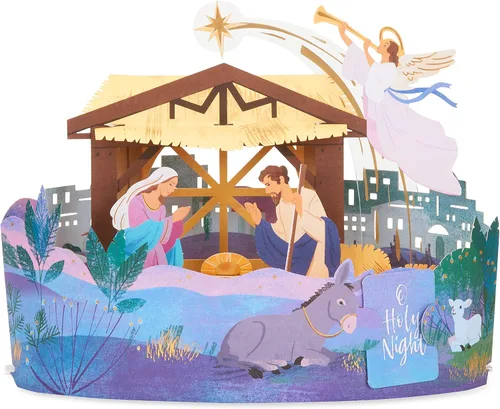 Vista 4 de Tarjeta desplegable navideña religiosa de American Greetings (Milagro de Navidad)