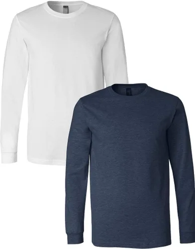 Vista 116 de Canvas Filmore 3501 - Camiseta de 4.2 onzas para hombre manga larga (1) Ceniza + (1) Jaspeado atlético