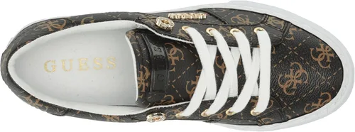 Vista 5 de GUESS Loven Sneaker para mujer, marrón (Brown Multi Fabric)