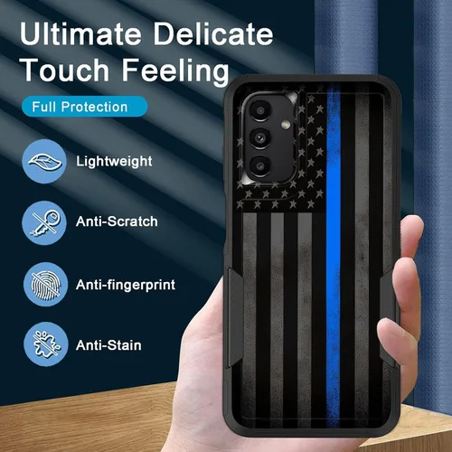 Vista 236 de Funda para Galaxy A14 5G, resistente de doble capa híbrida de policarbonato duro, goma suave, a prueba de golpes, funda protectora resistente