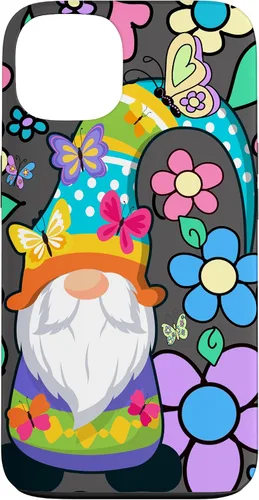 Vista 7 de Floral Daisy Flower Pattern with Butterflies Funny Gnome Case for iPhone 17