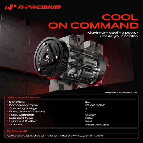 Vista 2 de A-Premium Compresor de aire acondicionado con embrague compatible con tractor John Deere for John Deere Tractor