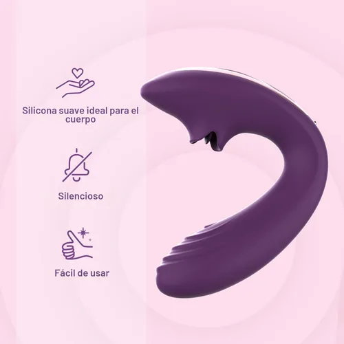Vista 6 de Tracy's Dog Vibrador para lamer clítoris y punto G para mujeres, juguete sexual para adultos con control remoto con 7 modos de lamer la lengua y 10