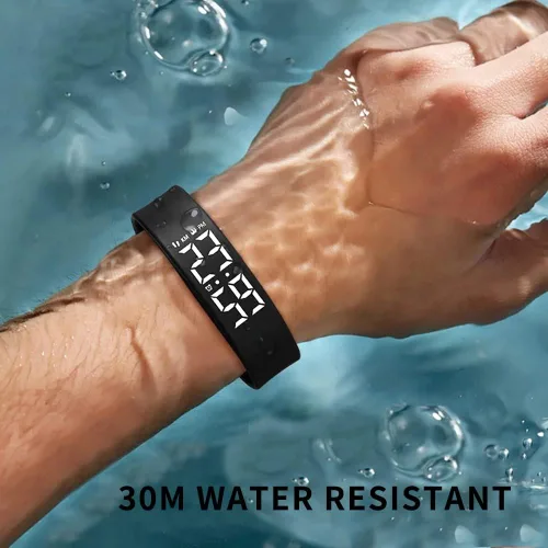 Vista 3 de Reloj digital deportivo impermeable para hombre reloj despertador podómetro con calorías rastreadores de fitness reloj inteligente ligero reloj