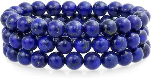 Vista 10 de Bling Jewelry Juego de 3 pulseras elásticas unisex apilables con cuentas redondas de 0.315 pulgadas para mujeres, adolescentes y hombres, multihebra