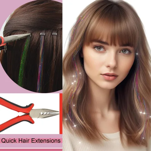 Vista 6 de Alicates para extensiones de cabello, 3 agujeros, herramienta de extracción de mini abridor para extensiones de cabello micro nano anillo