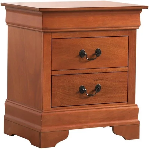 Vista 13 de Glory Furniture Louis Phillipe - Mesita de noche con 2 cajones, color blanco