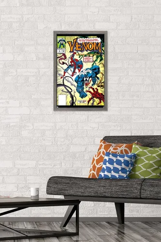 Vista 2 de Trends International Marvel Comics - Póster de pared Venom: Lethal Protector #5, 22.4 pulgadas de largo x 14.7 W, versión enmarcada de madera