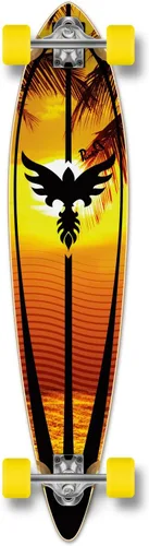 Vista 7 de Yocaher Beach Series - Patinetas completas Pintail Longboard Cruiser con Black Widow Premium 80A Cinta de agarre de aluminio para camión ABEC7