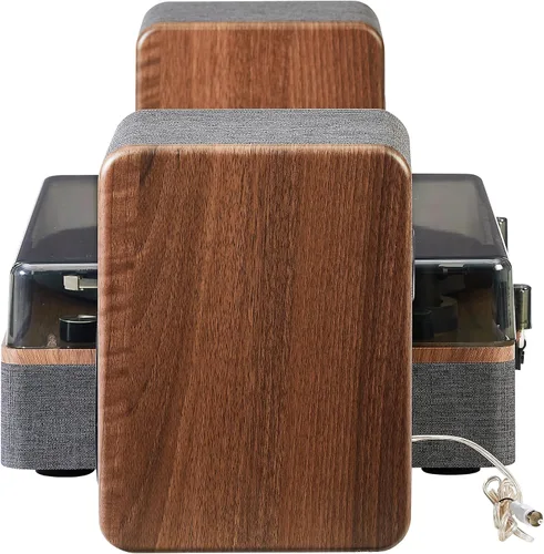 Vista 20 de Crosley CR7501A-CL Nocturne - Tocadiscos Bluetooth de 2 velocidades con altavoces estéreo a juego, color carbón
