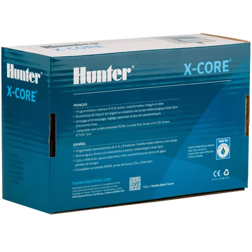 Vista 6 de Hunter X-Core XC400 Controlador de rociadores para exteriores de 4 zonas, temporizador de riego resistente a la intemperie para césped y jardín