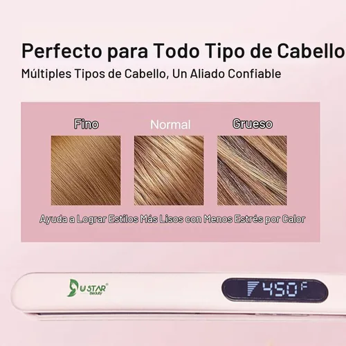 Vista 6 de USTAR Alisador y rizador de cabello 2 en 1, plancha plana de 1 pulgada con placas iónicas de cerámica de titanio y doble voltaje para menos