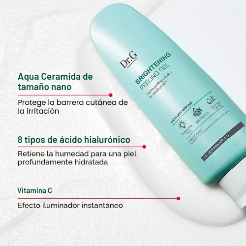 Vista 6 de Dr. G Gel Exfoliante Iluminador, cuidado de la piel coreano para una piel radiante, exfoliante facial Aqua Gommage, ácido hialurónico, ceramidas