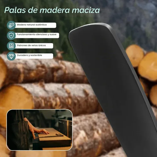 Vista 6 de Sofucor Ventiladores de techo inteligentes de 52 pulgadas con luces - montaje al ras de perfil bajo, modernos ventiladores de techo de madera maciza