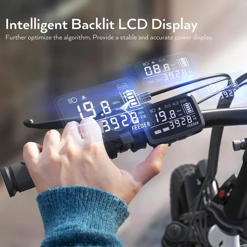 Vista 8 de Vivi Gopina Electric Bike, 16" x 3.0 Fat Tire Electric Bike, Peak 500W Step Thru Electric Bicycle, 48V Removable Battery, Up to 40 Miles, LCD